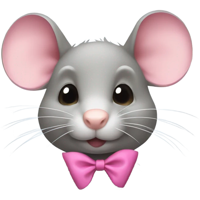 Rat wearing a pink bow emoji