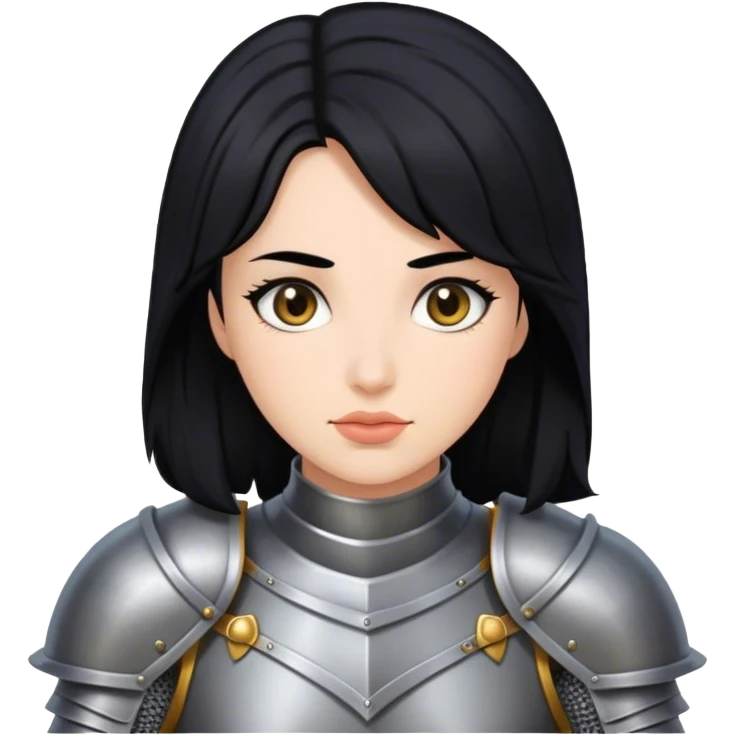 knight woman with black hair emoji