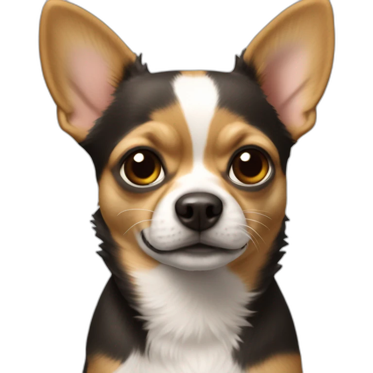 Un caca fait un câlin à un chihuahua  emoji