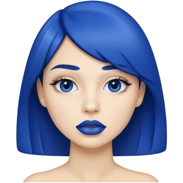 Light and dark blue lipstick emoji