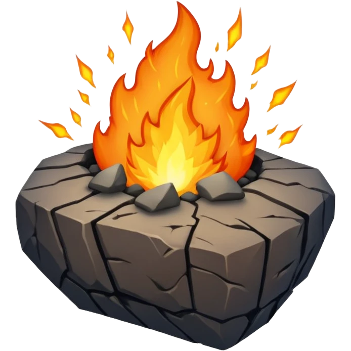 Meteor rock with fire emoji