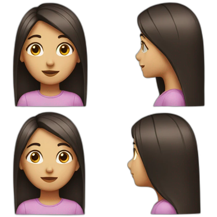 Girl with straight hair emoji