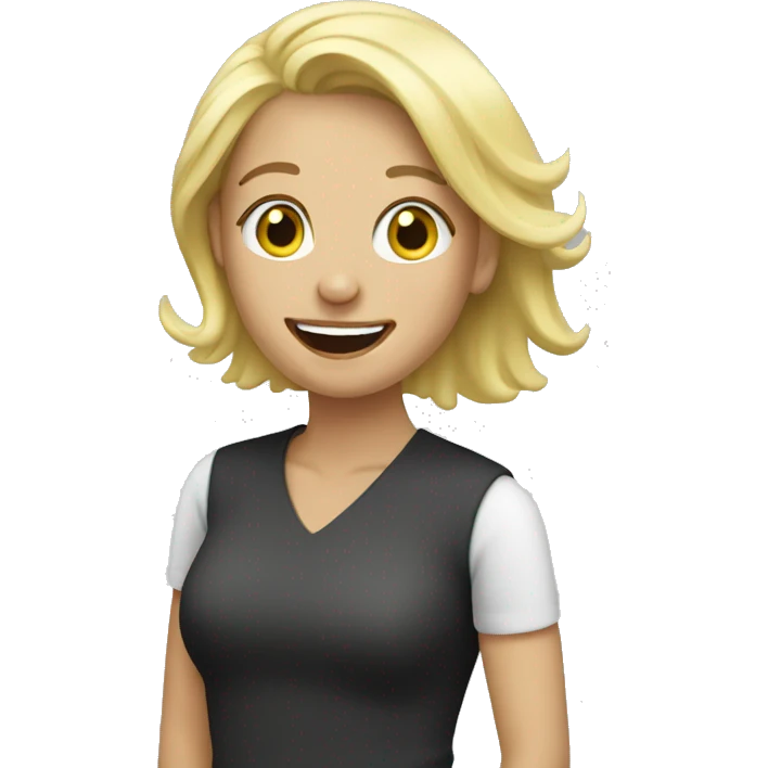 Women blonde celebrating  emoji