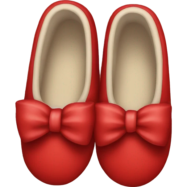 Christmas red bow slippers emoji