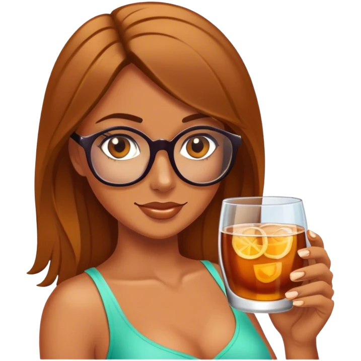 Woman with glass of ron emoji