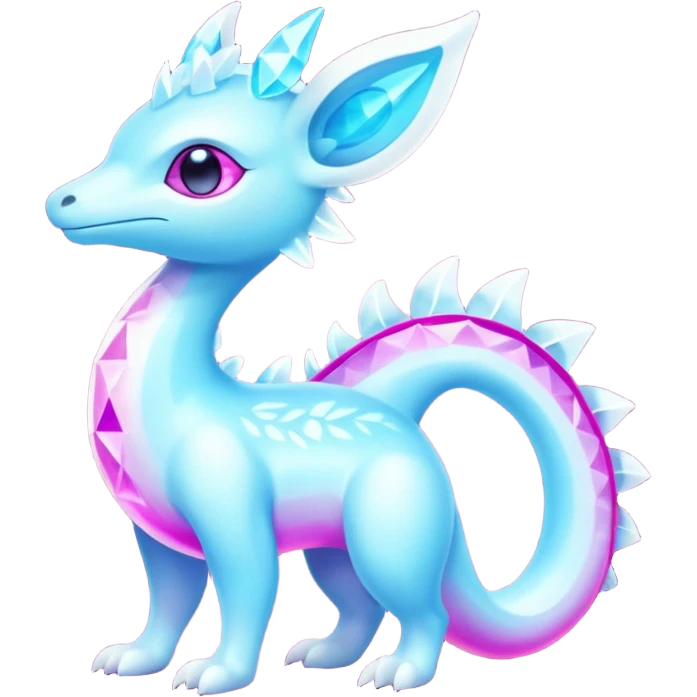 Shiny Exotic Colorful Amaura-Aurorus-Fakémon-hybrid-creature (full body)  emoji