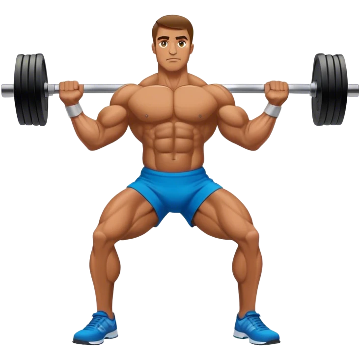 side-view bodybuilder dumbbell lunges emoji
