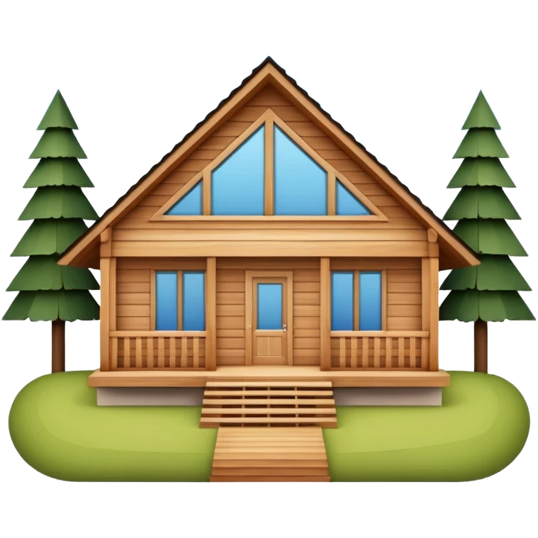 modern wooden house emoji