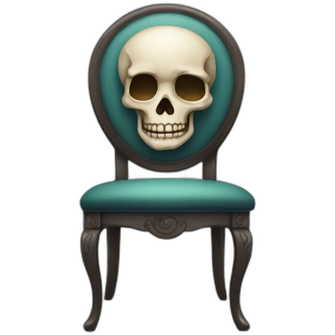 lovely skull face on a chair emoji