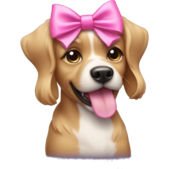 Dog with a pink bow emoji