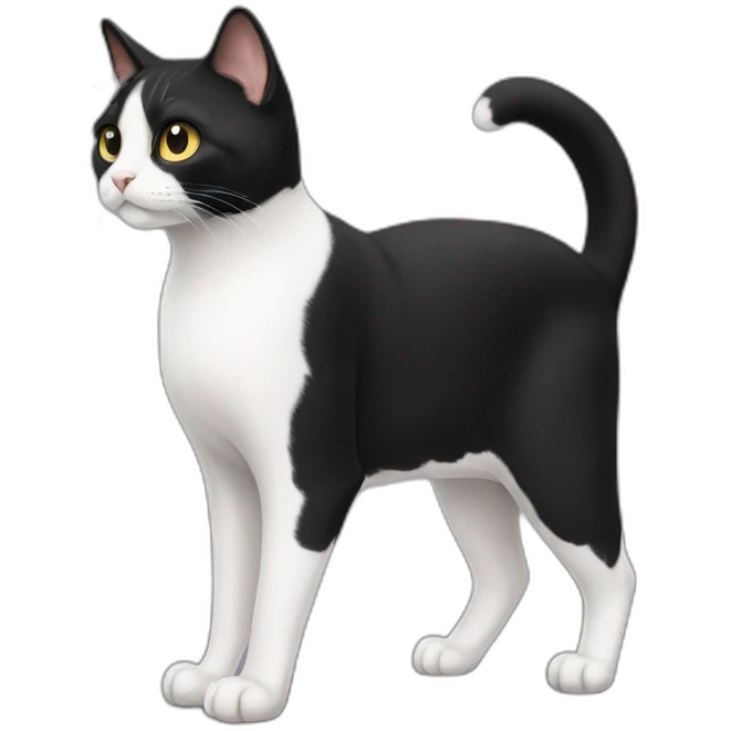 Tuxedo Cat Full Body emoji