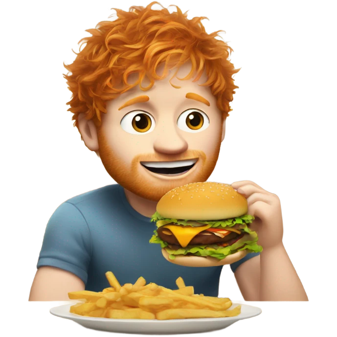 Ed Sheeran eating a burger emoji