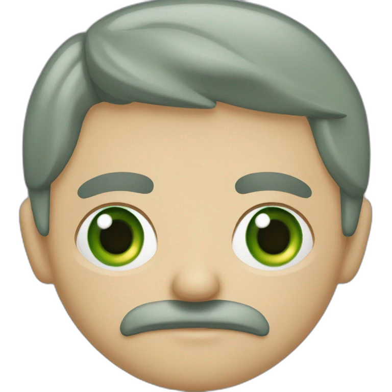 Argentino con ojos verdes pelo muy corto sin bigote emoji