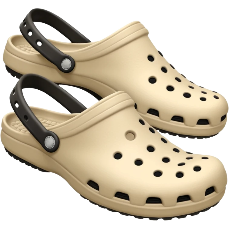 I need emojis of Crocs shoe in White, Black and Beige emoji