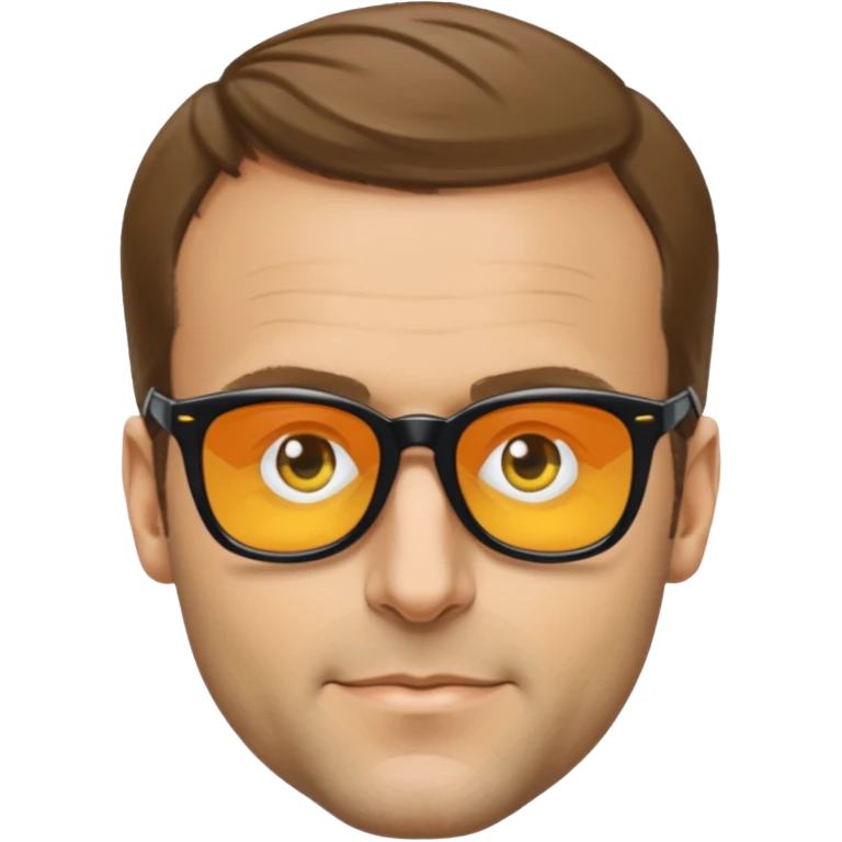 Emanuel Macron avec des lunettes de soleil qui dit : for sur  emoji