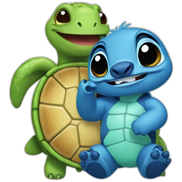 Stitch And turtle emoji