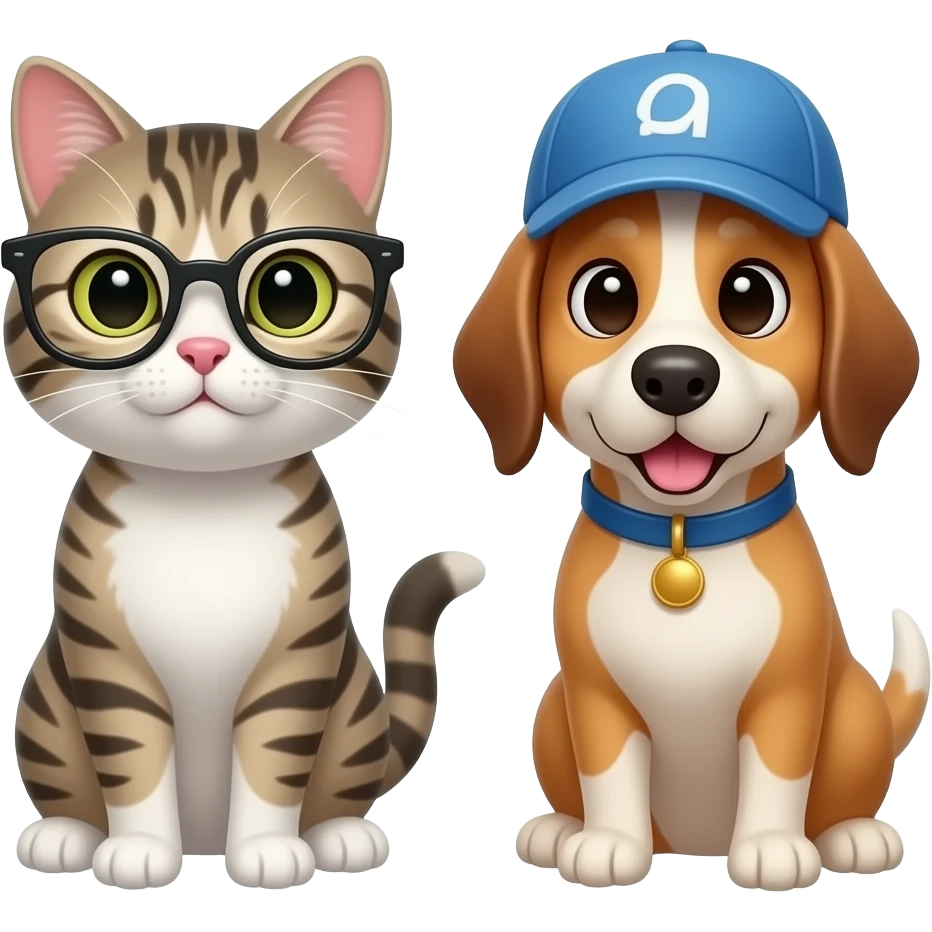 😺👓🐶🧢 Hello friend emoji