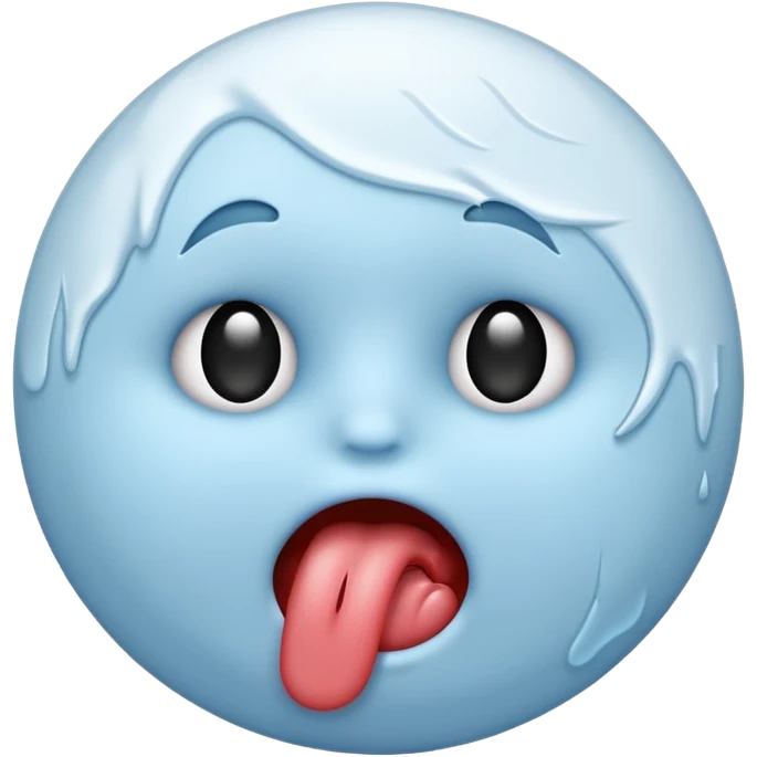 a cold circle emoji with its sticking its tong out emoji