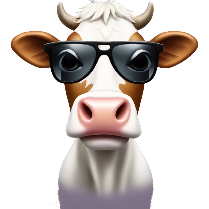 Cow with sunglasses  emoji