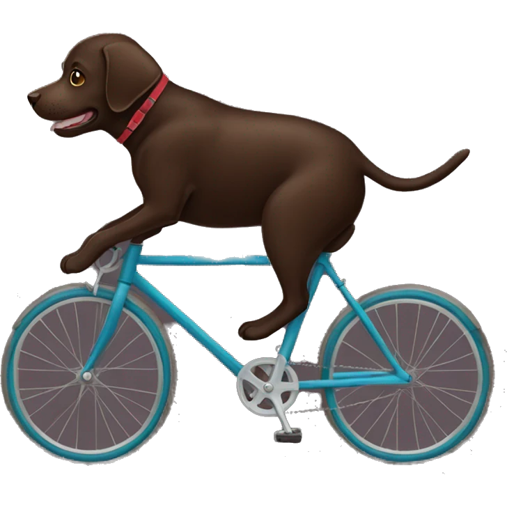 A dark chocolate lab riding a bike  emoji