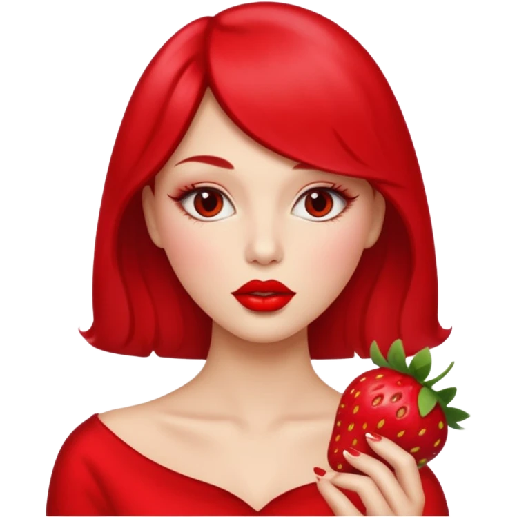 strawberry 🍓 and red kiss 💋 fashioned stylish  emoji