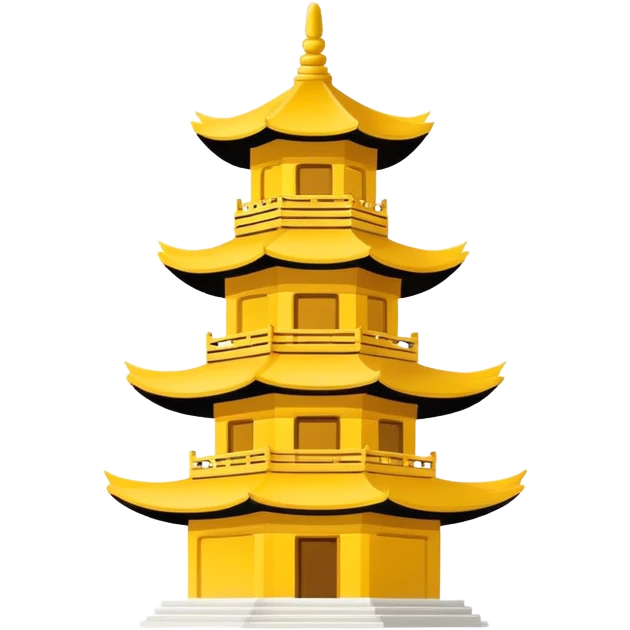 Extremely simplified Chinese pagoda symbol, minimal lines, basic emoji emoji