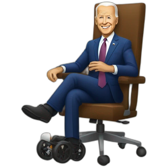 joe biden in a chair with wheels emoji