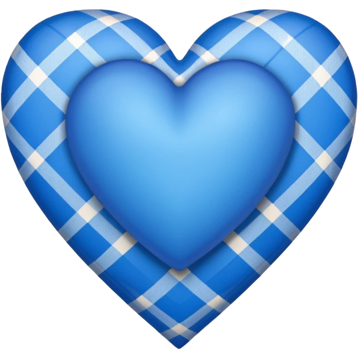 blue heart with a plaid pattern emoji