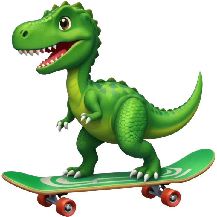 Dinosaur on a skateboard emoji