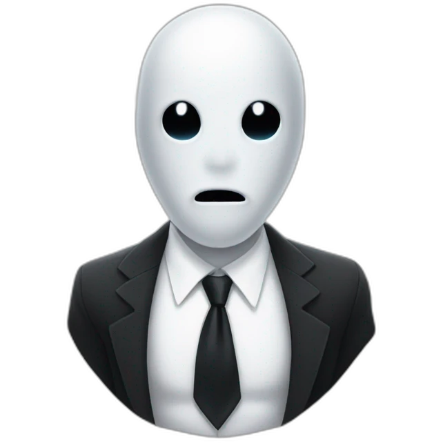 White ghost without face in white shirt and long black tie emoji