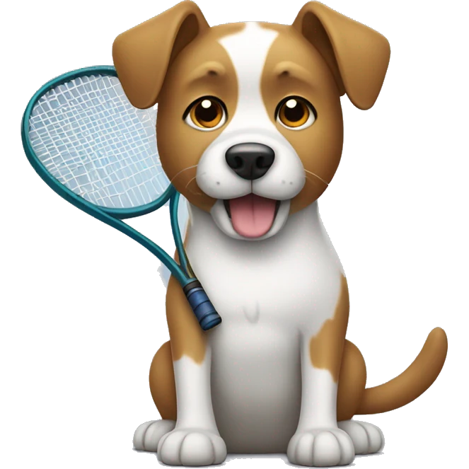 Dog with tennis racket emoji