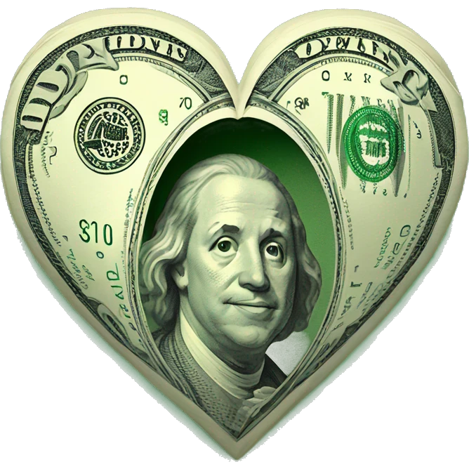 Heart with money in the inside  emoji
