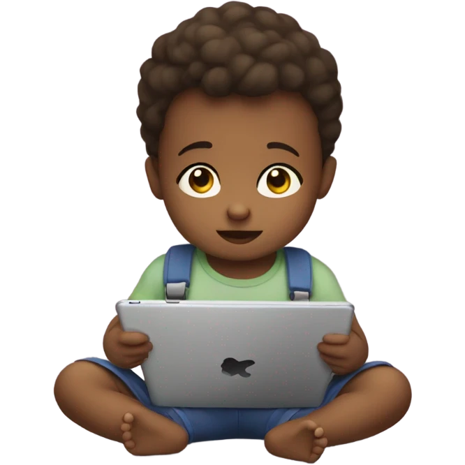 Toddler on ipad emoji