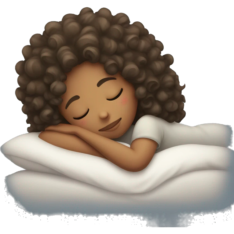 Curly hair girl sleeping  emoji