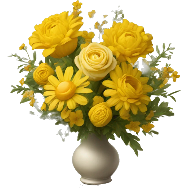 yellow flower bouquet still life emoji