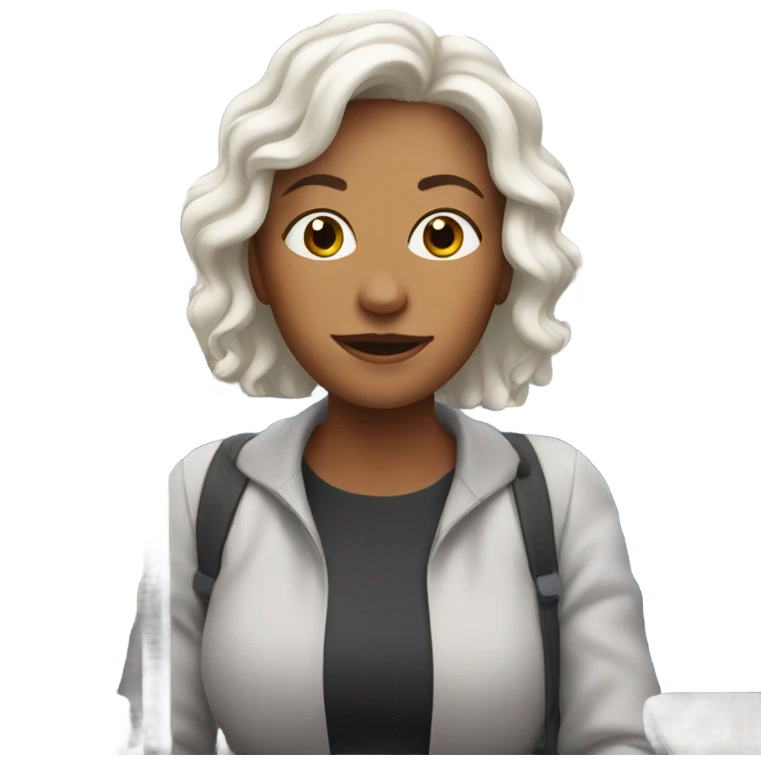 White Mum on a bus emoji