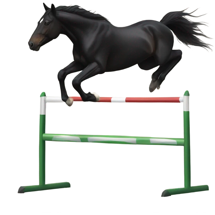 Black horse jumping  emoji