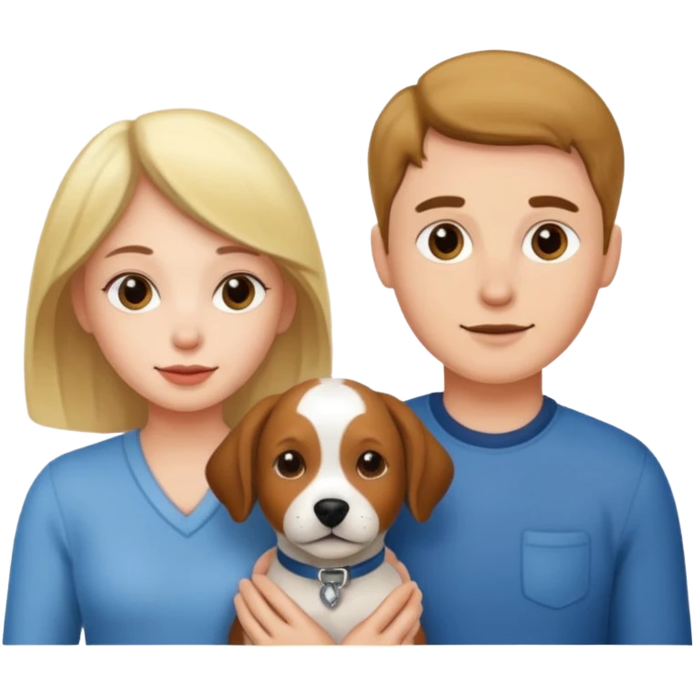 couple and their pet dog emoji