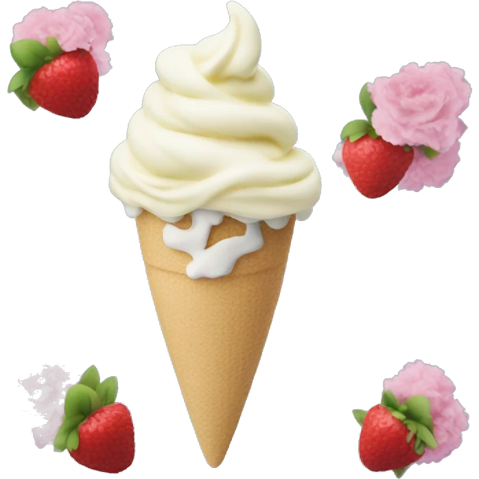 Sorvete com flores em cima emoji