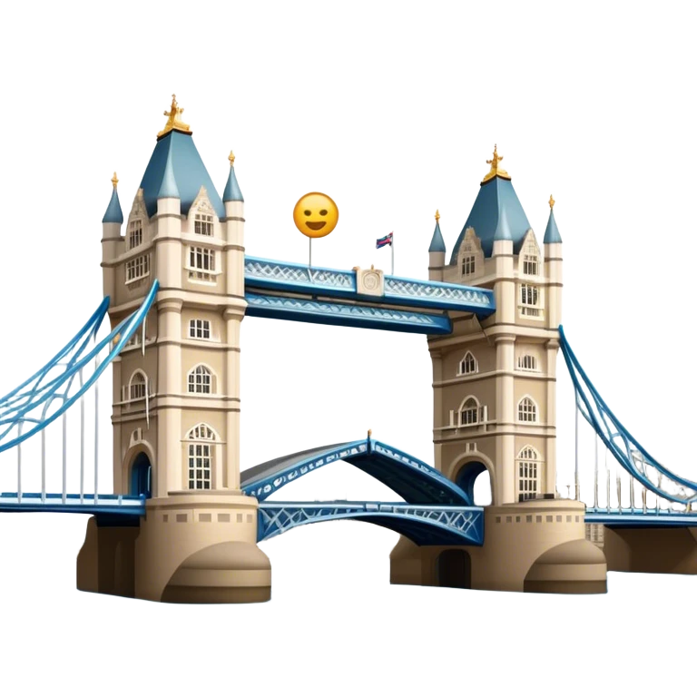Cinematic Realistic Tower Bridge Landmark Emoji, depicted with iconic Victorian architecture spanning the River Thames, rendered with lifelike textures and dramatic natural lighting that captures its majestic presence. emoji