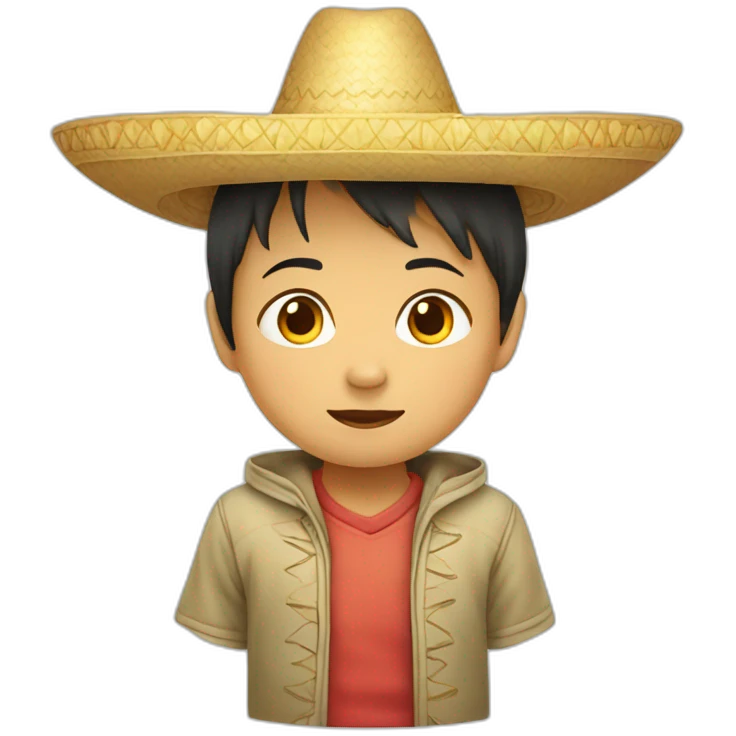 Asian child in huge sombrero emoji