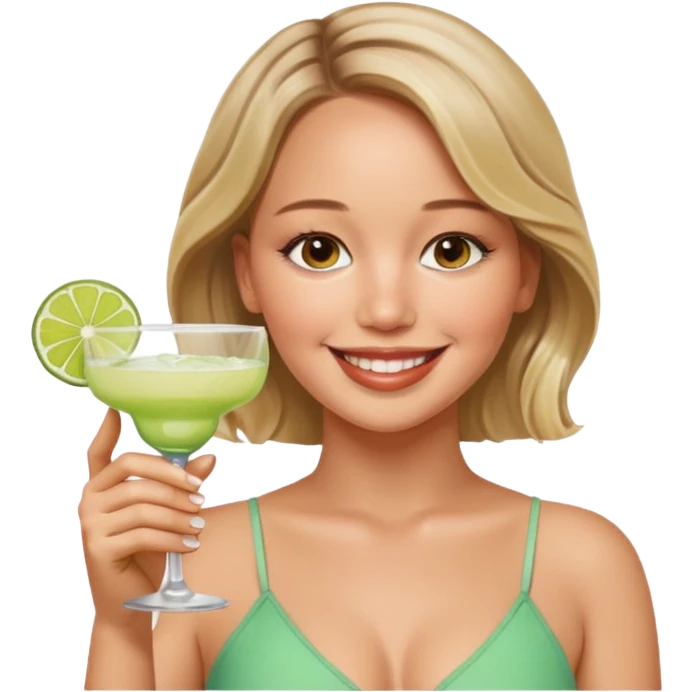Jennifer Lawrence, drinking a margerita  emoji