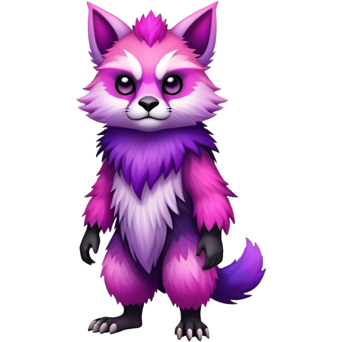 Cool Edgy Black-pink-purple-gradient badass Fionbri-animal-creature full bodyd emoji