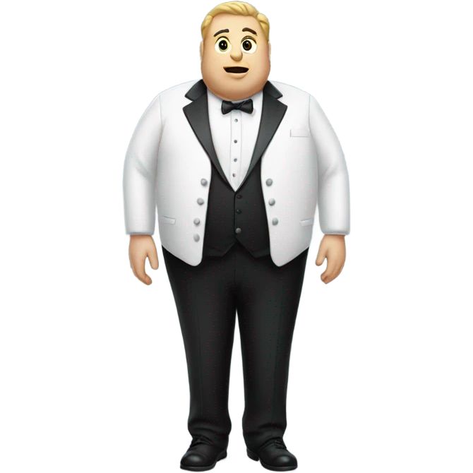 Fat man wearing a tuxedo emoji