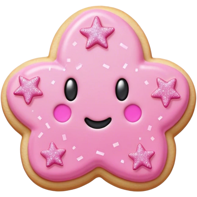 pink sugar cookie with sparkles  emoji