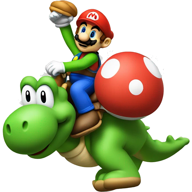 Mario riding Yoshi emoji