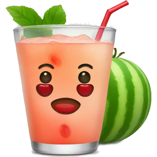  melon drink with cherry emoji