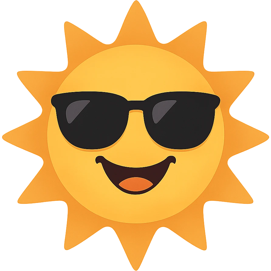 a smiling sun with sunglasses emoji