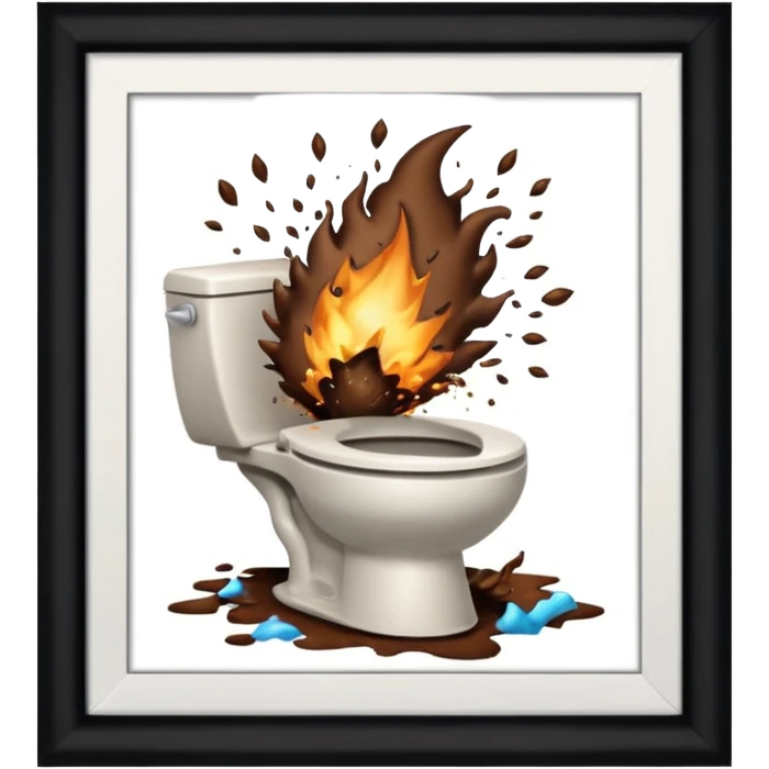 blowing up the toilet with poop emoji