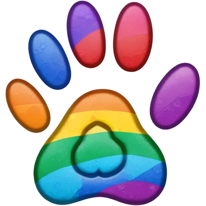 Rainbow paw print emoji